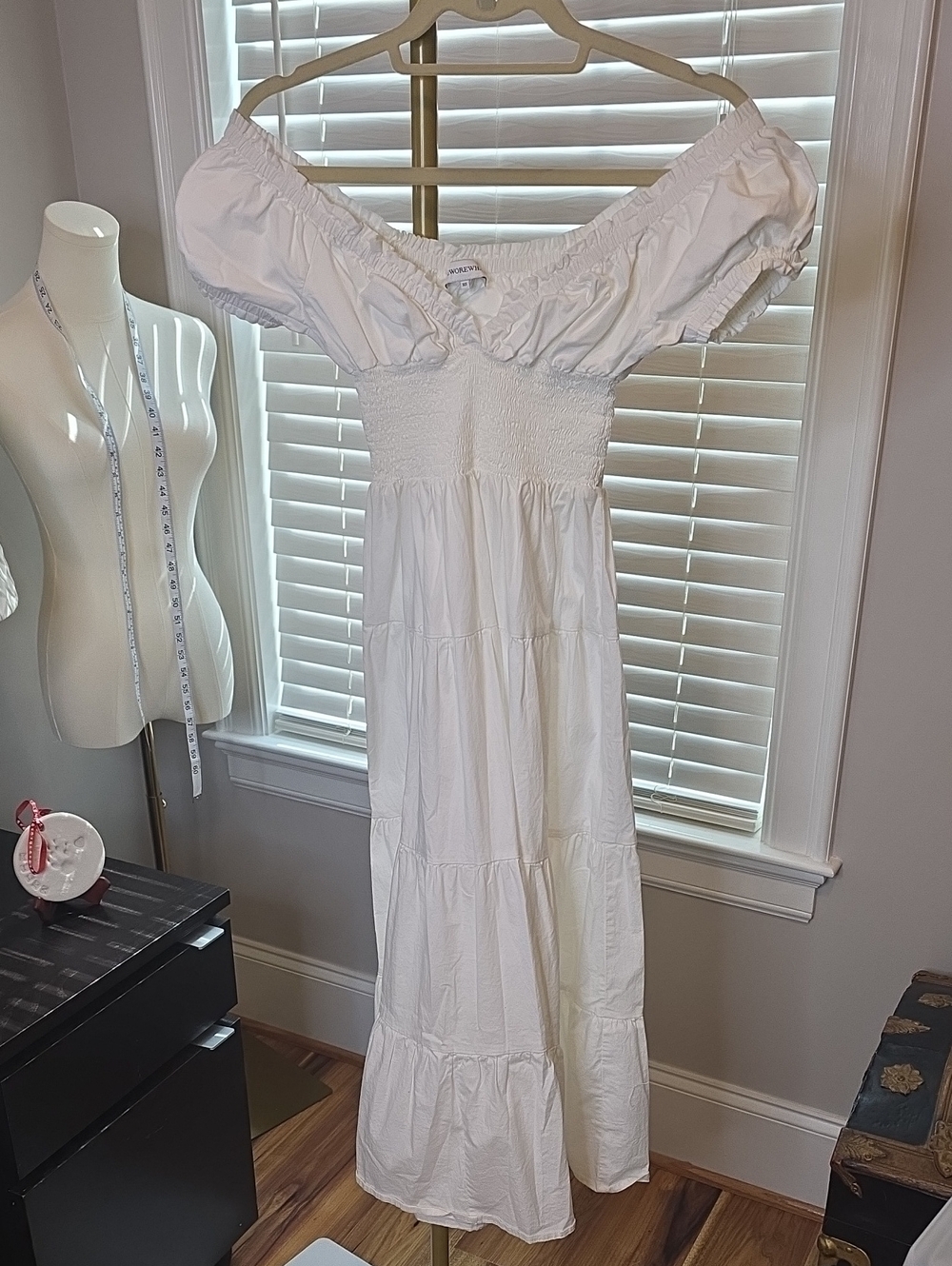 WeWoreWhat White Off-the-Shoulder Tiered Maxi Dress